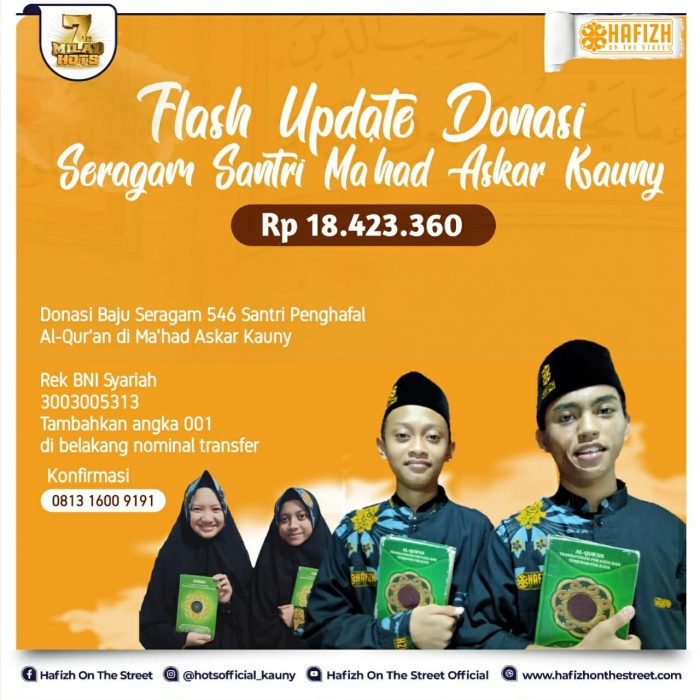 Donasi Seragam untuk Santri Penghafal Al-Qur’an di Ma’had Askar Kauny