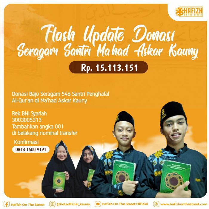 Update Perolehan Donasi Seragam Santri Penghafal Al-Qur’an di Ma’had Askar Kauny