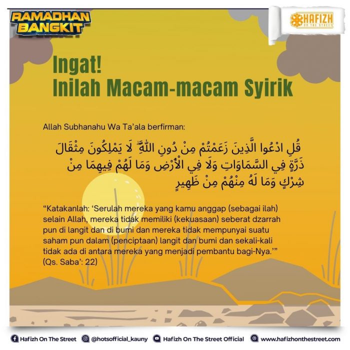 Ingat! Inilah Macam-macam Syirik