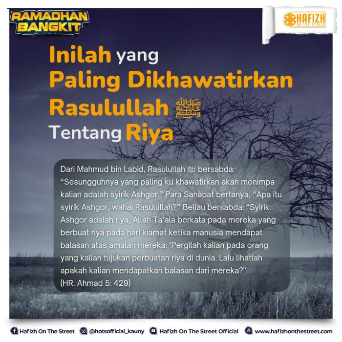 Inilah yang Paling Dikhawatirkan Rasulullah ﷺ Tentang Riya