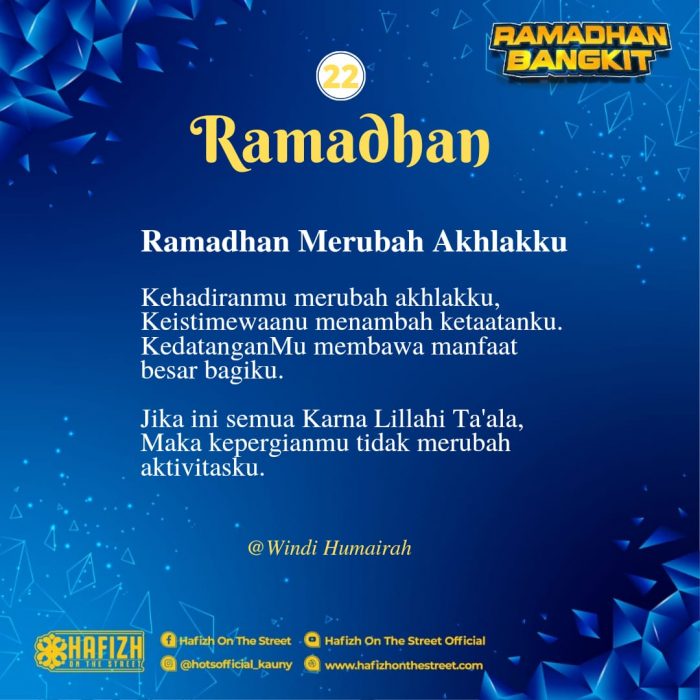 Ramadhan Merubah Akhlakku