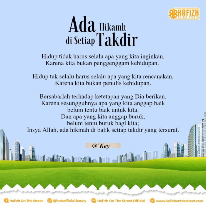 Ada Hikmah di Setiap Takdir