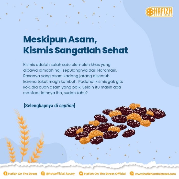 Meskipun Asam, Kismis Sangatlah Sehat