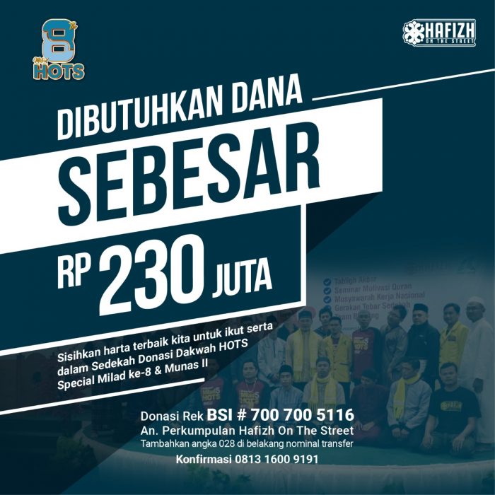 Dibutuhkan dana Rp 230 juta untuk memenuhi total kebutuhan dana sebesar Rp 364.250.000.