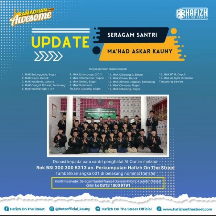 Penyaluran Seragam Santri Kloter 6: MAK As Syifa Cirendeu, Tangerang