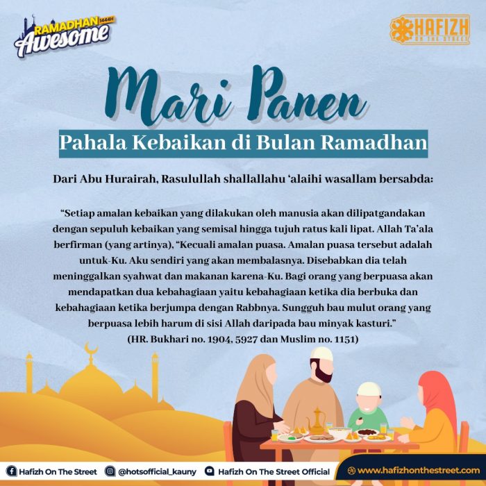 Mari Panen Pahala Kebaikan di Bulan Ramadhan