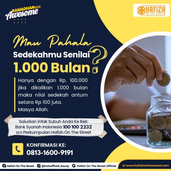 Mau Pahala Sedekahmu Bernilai Ibadah 1.000 Bulan?