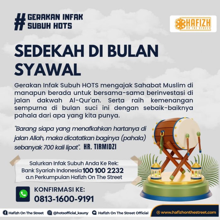 Sedekah di Bulan Syawal