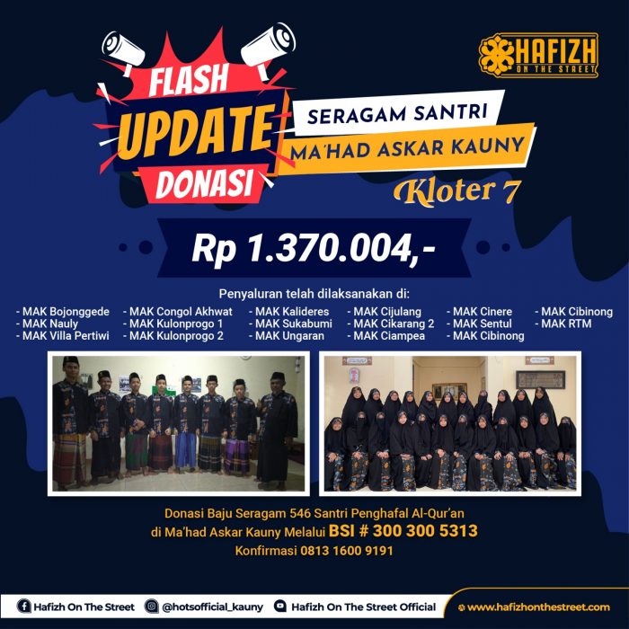 Dibuka Donasi Seragam Santri Kloter 7