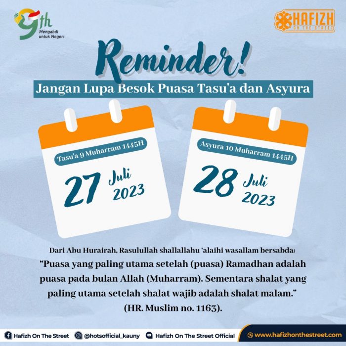 Reminder! Jangan Lupa Besok Puasa Tasu’a dan Asyura