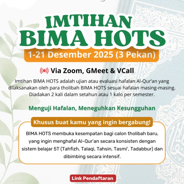 Imtihan BIMA HOTS Menguji hafalan, meneguhkan kesungguhan