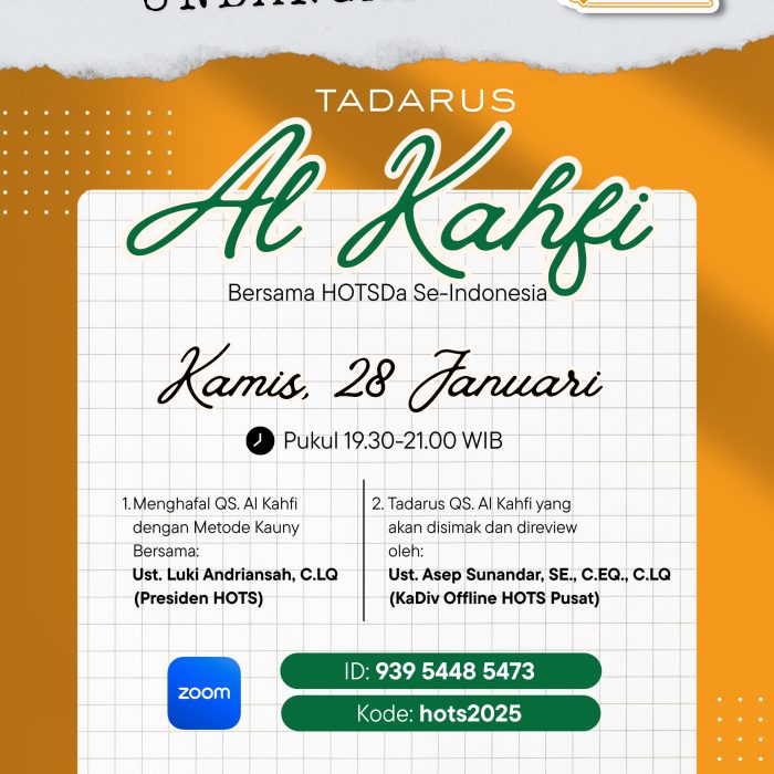 Undangan Tadarus Al-Kahfi Bhersama HOTSDa se Indonesia