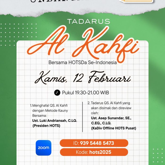 Undangan Tadarus Al-Kahfi Bersama HOTSDa se Indonesia