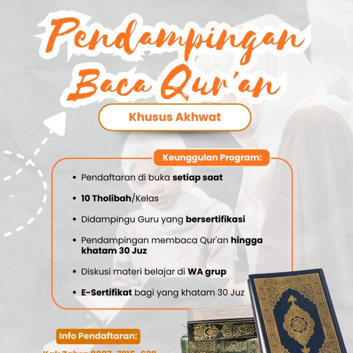 PBQ Akhwat (Program Pendampingan Baca Qur’an)