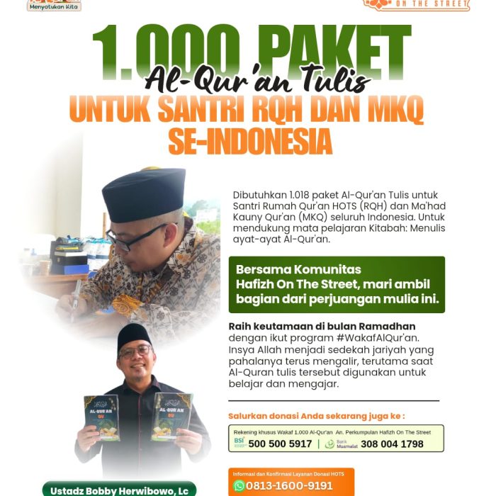 Penyaluran Perdana Wakaf Al-Qur’an Tulis untuk Seribu Santri