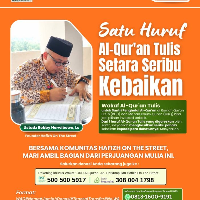 Satu Huruf Al-Qur’an Tulis Setara Seribu Kebaikan