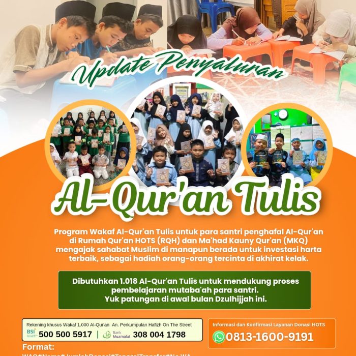 Update Penyaluran Al-Qur’an Tulis