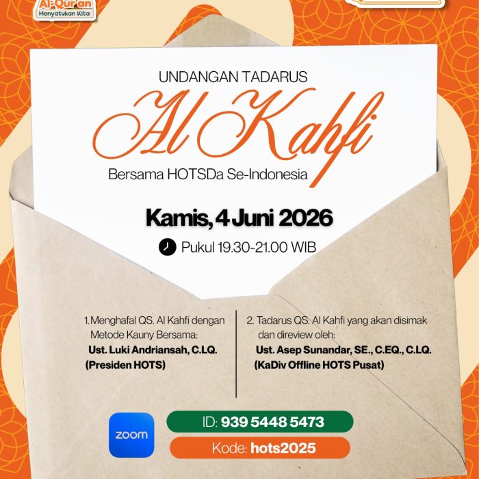 Undangan Tadarus Al-Kahfi Bersama HOTSDa se Indonesia