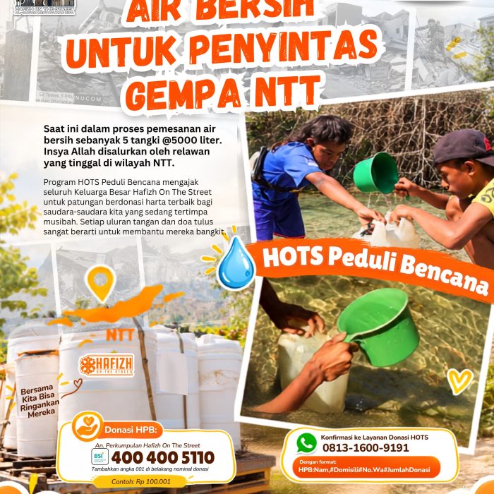 Air Bersih Untuk Penyintas Gempa NTT